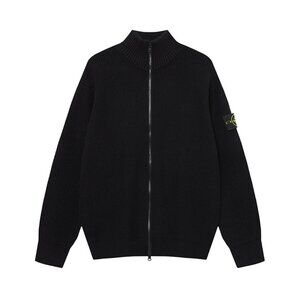 Stone Island Black Zip-Up Sweater